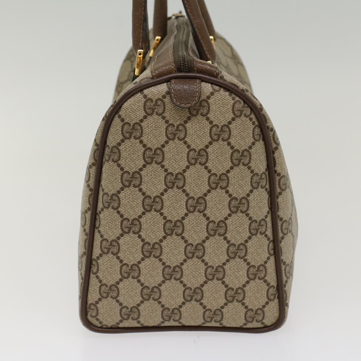 Luxury Gucci GG Canvas Web Sherry Line Hand Bag PVC Leather Beige Red Green  53683