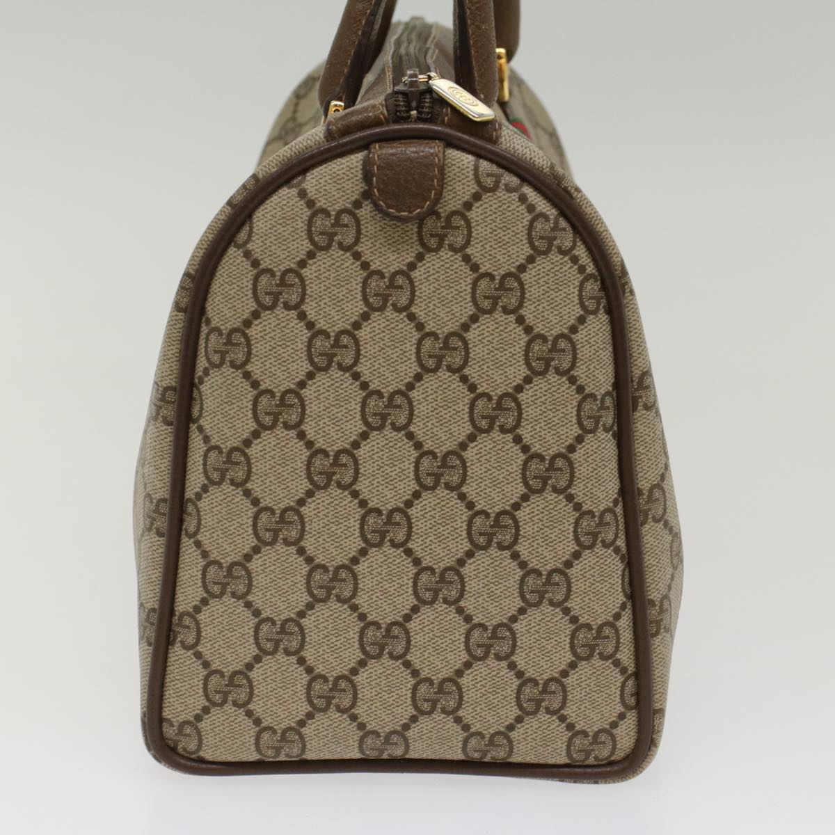 Luxury Gucci GG Canvas Web Sherry Line Hand Bag PVC Leather Beige Red Green  53683