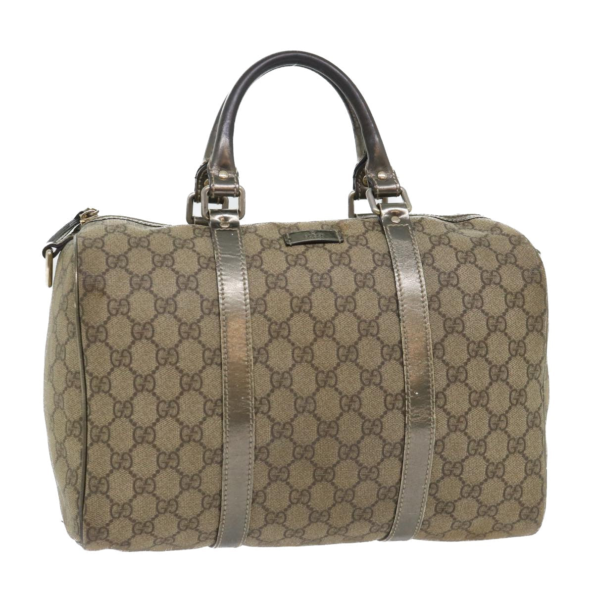 Luxury Gucci GG Canvas Hand Bag PVC Leather Beige  53685