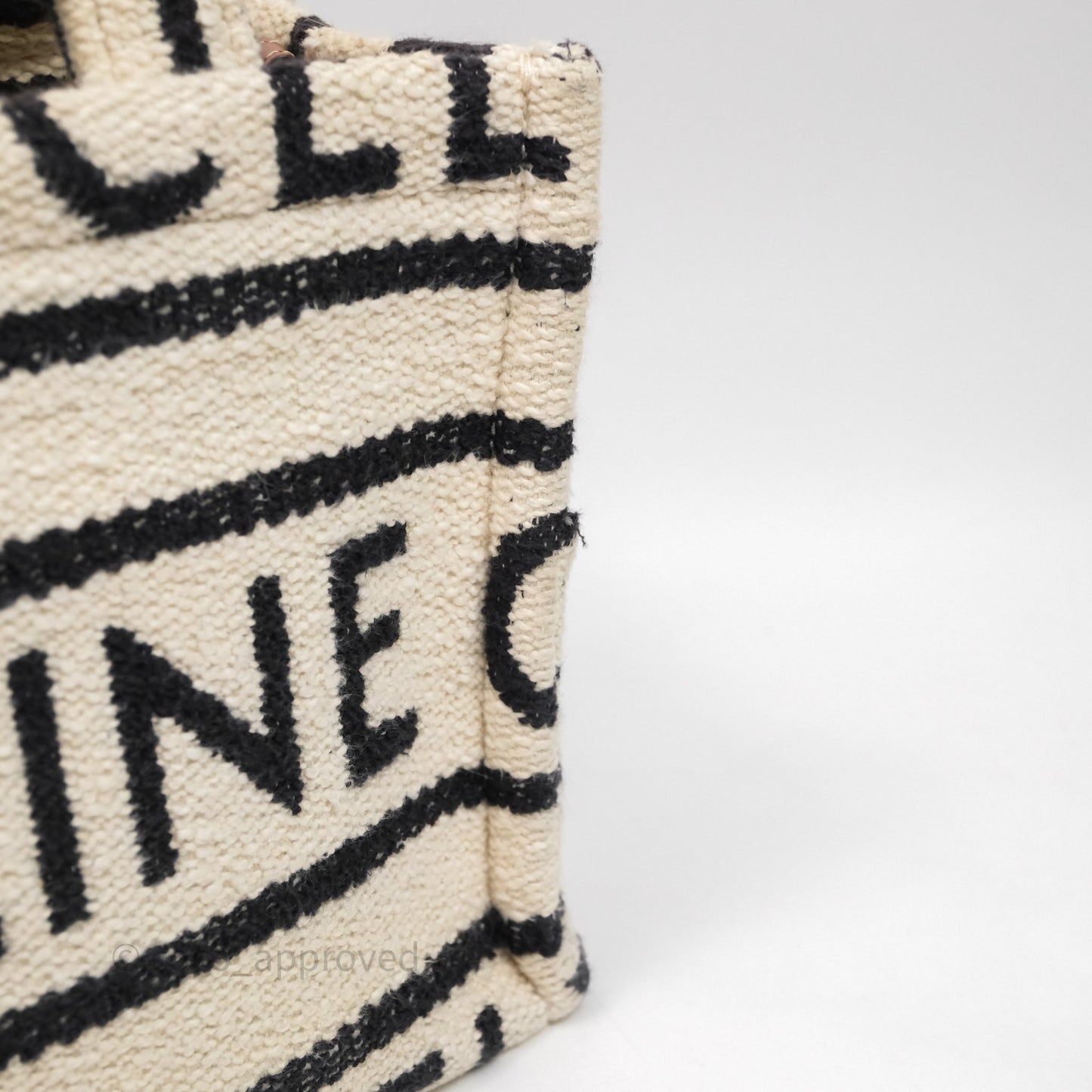 Celine Small Cabas Thais Textile with Celine All-Over White