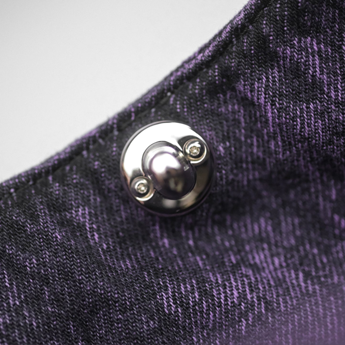 Chanel 31 Large Shopping Bag Quilted Denimpression Purple Black Silver Hardware