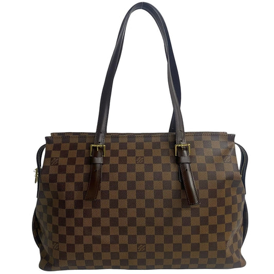 LOUIS VUITTON Tote Bag leather Brown Damier Chelsea