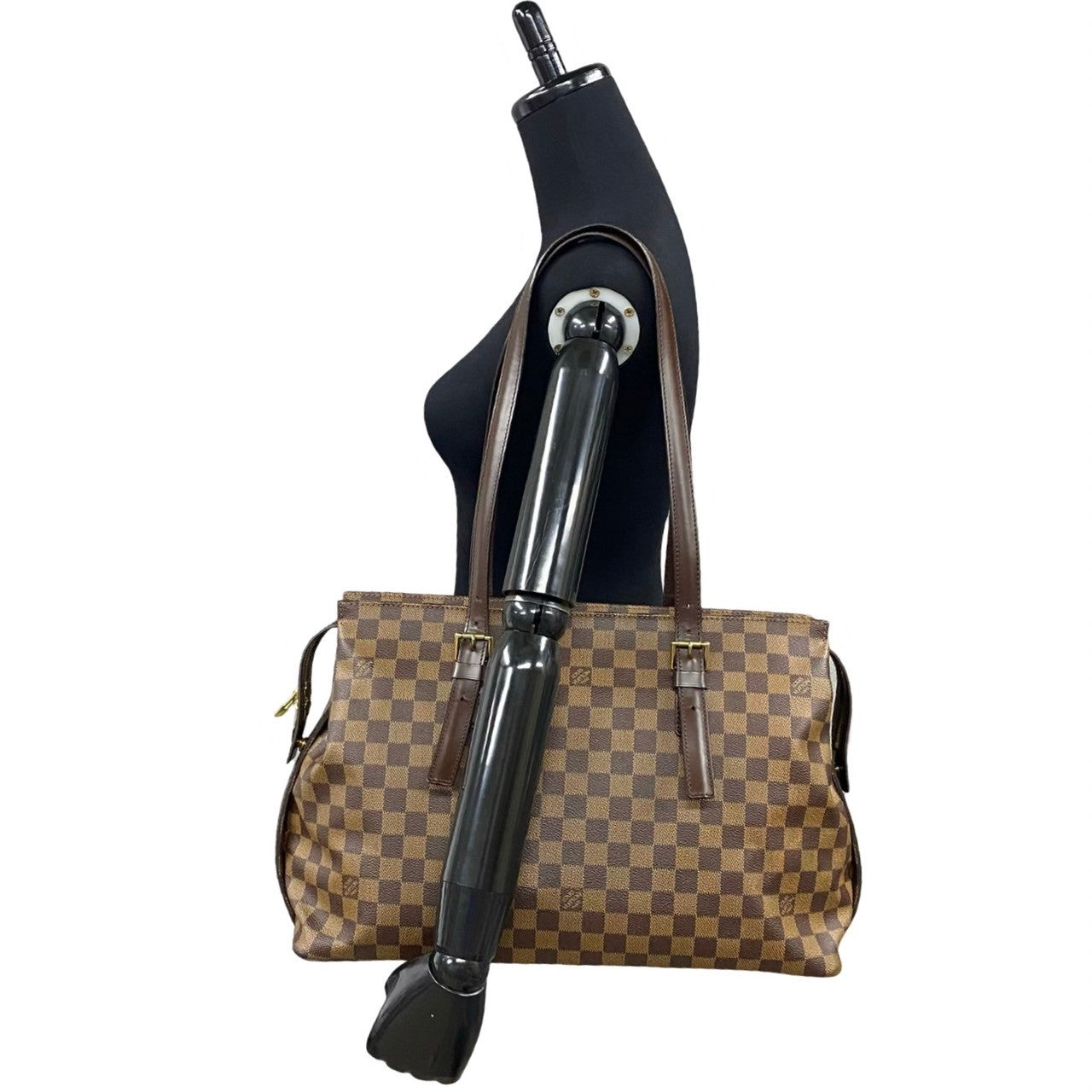 LOUIS VUITTON Tote Bag leather Brown Damier Chelsea