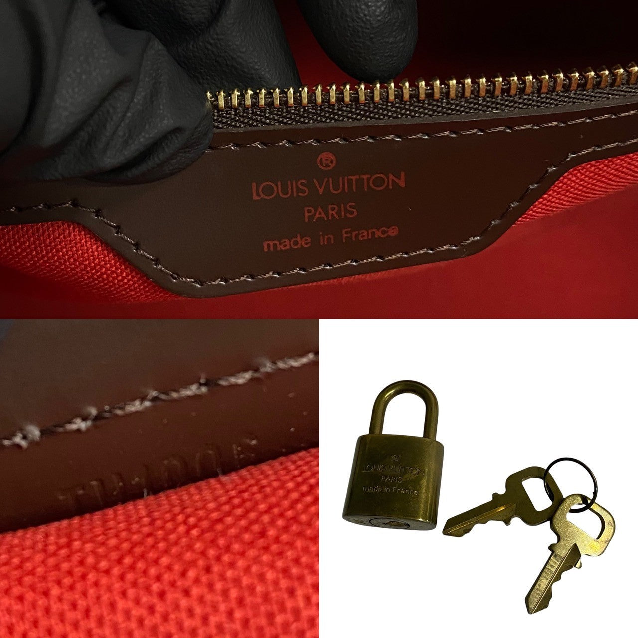 LOUIS VUITTON Tote Bag leather Brown Damier Chelsea