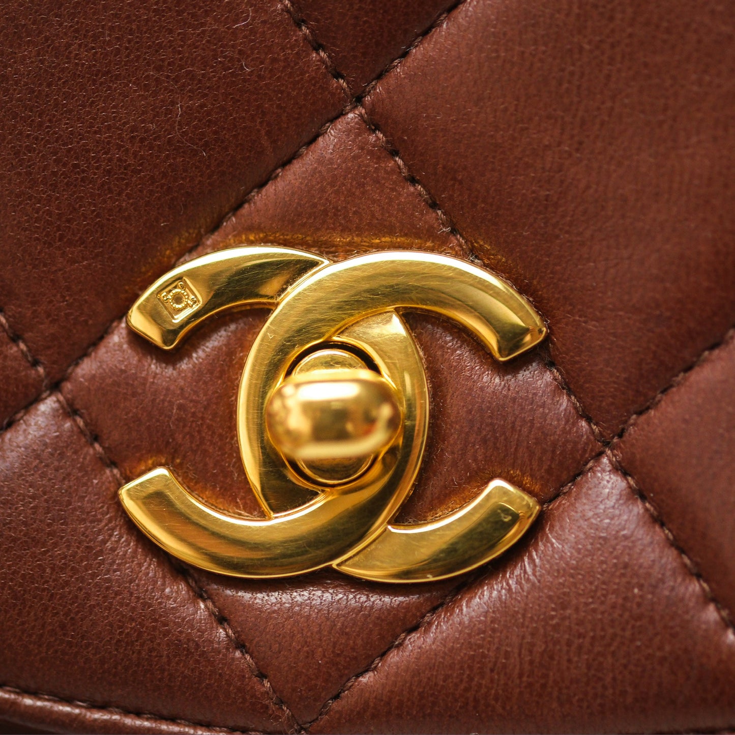 Chanel Vintage CC Duma Backpack Brown Lambskin 24K Gold Hardware