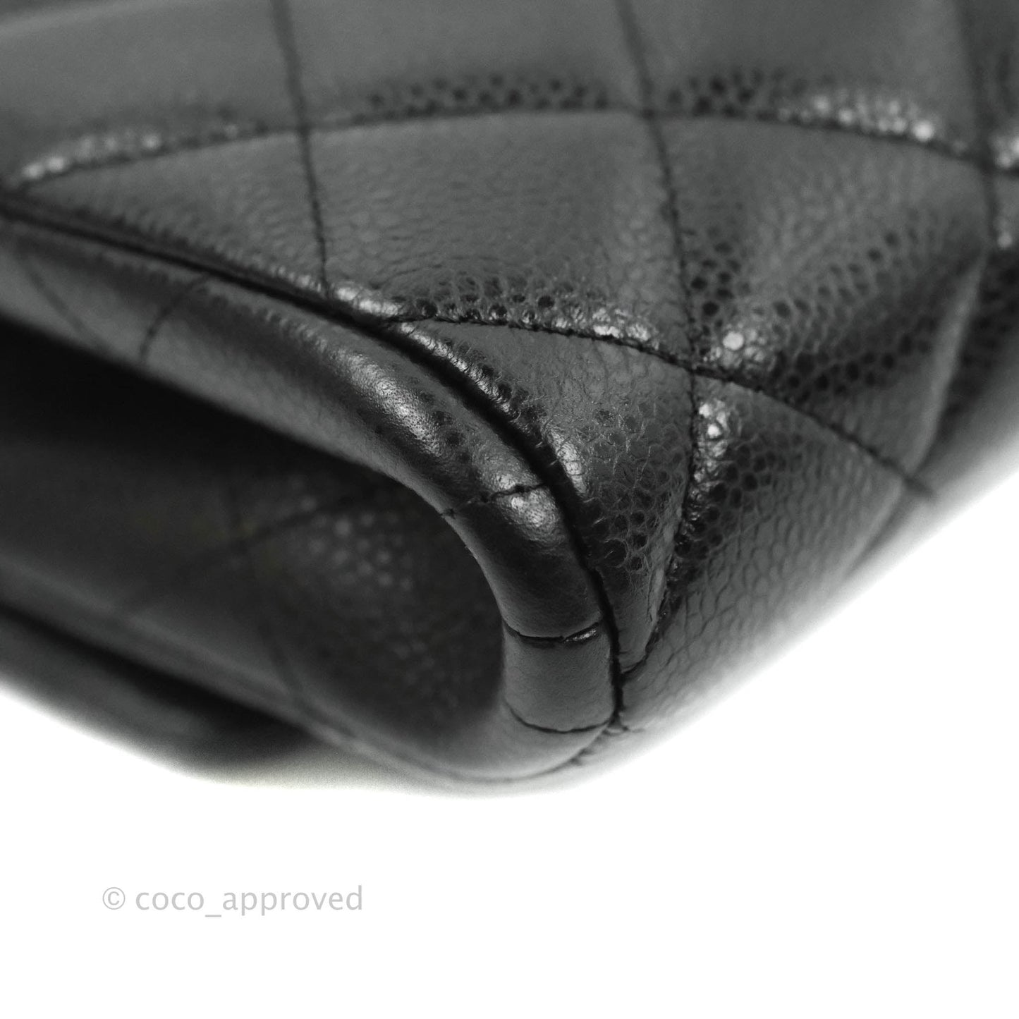 Chanel Quilted Clutch with Chain Caviar Black Silver Hardware