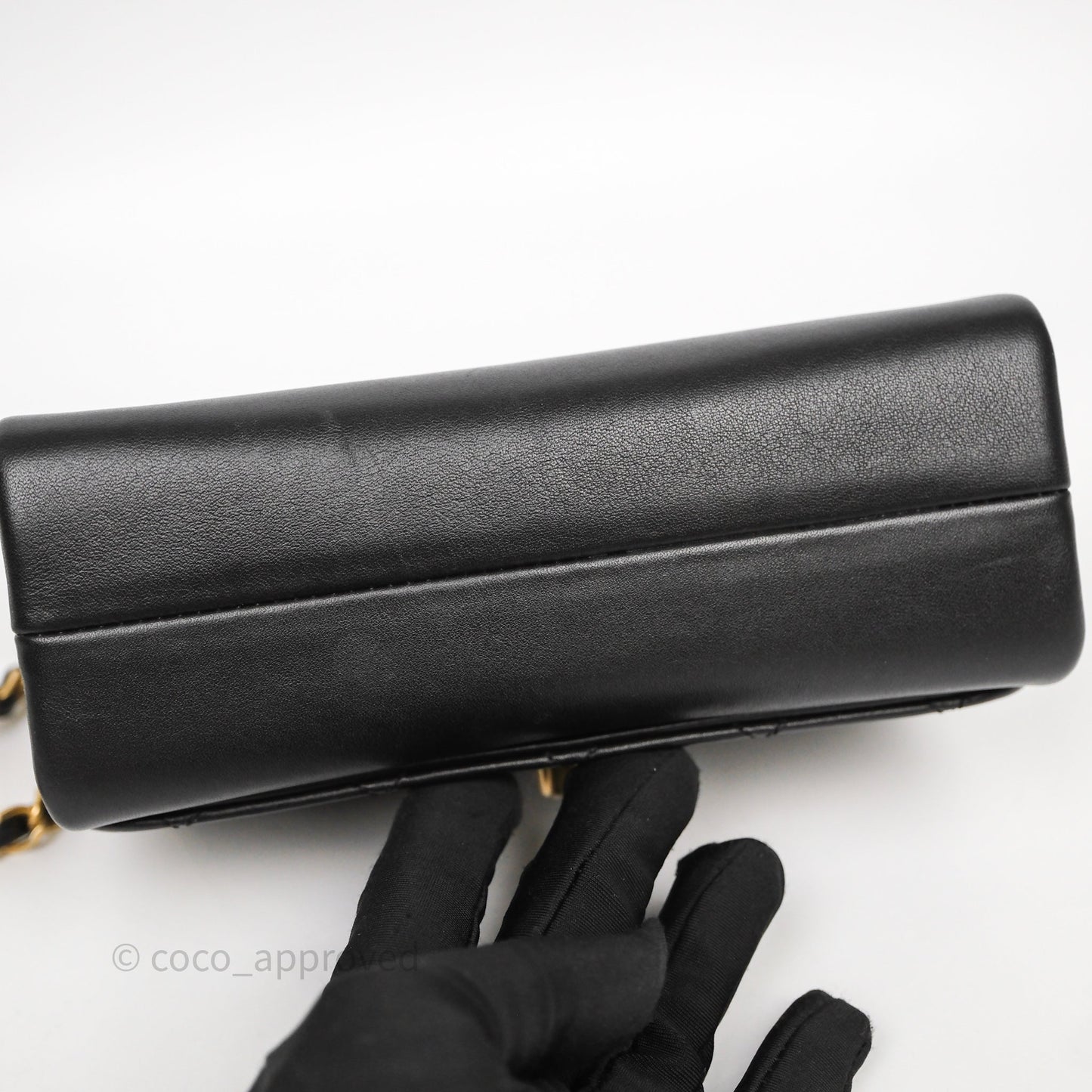 Chanel Pearl Chain Bag Black Calfskin Gold Hardware