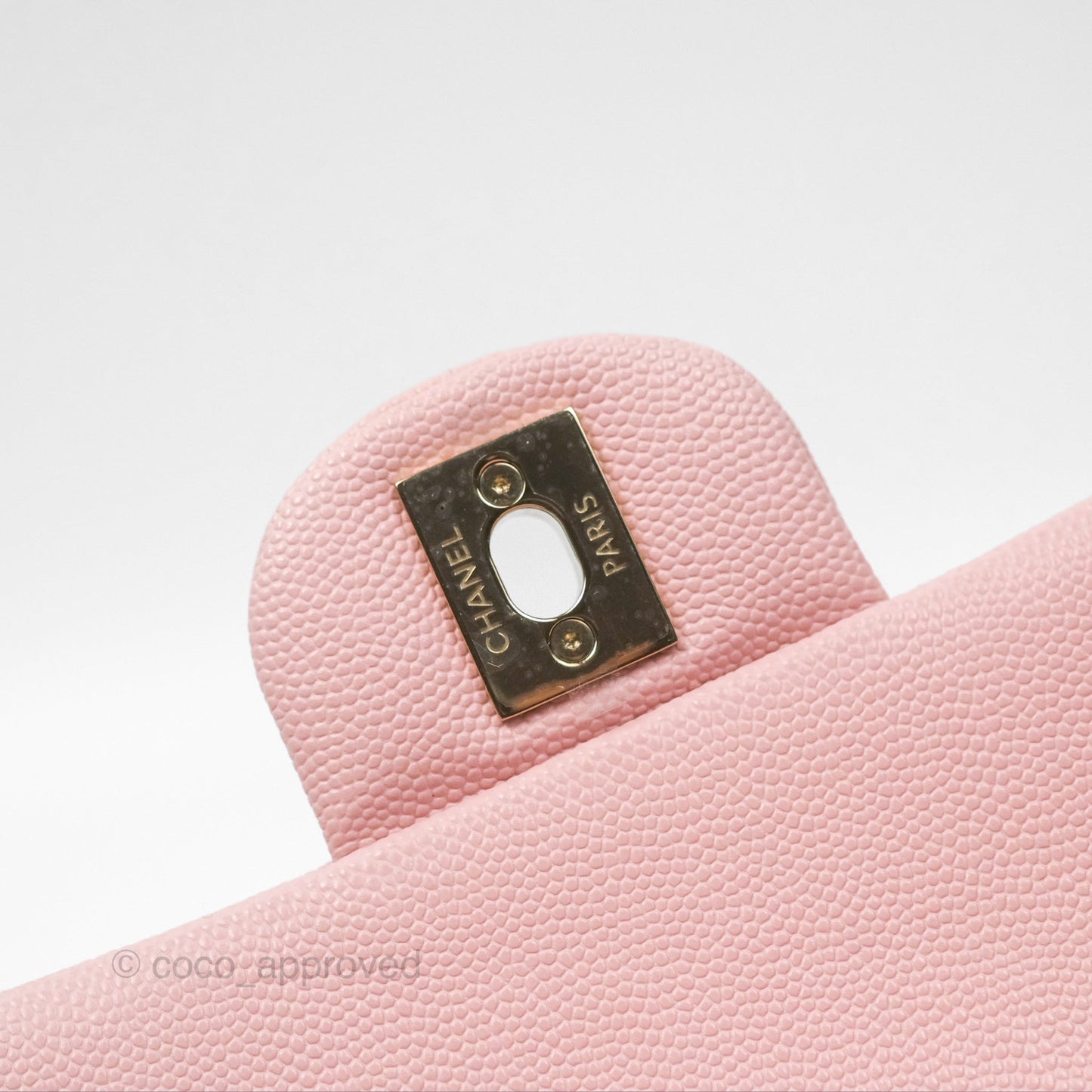 Chanel Medium Classic Flap Quilted Pink Caviar Gold Hardware