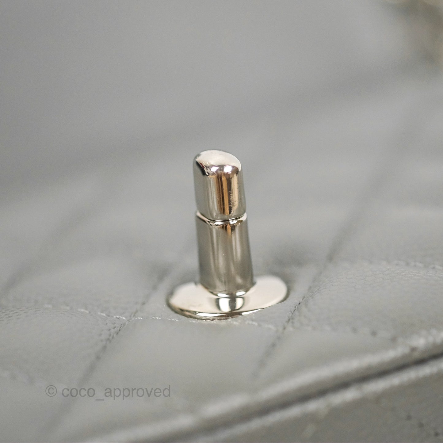 Chanel Quilted Mini Rectangular Flap Grey Caviar Silver Hardware 17B
