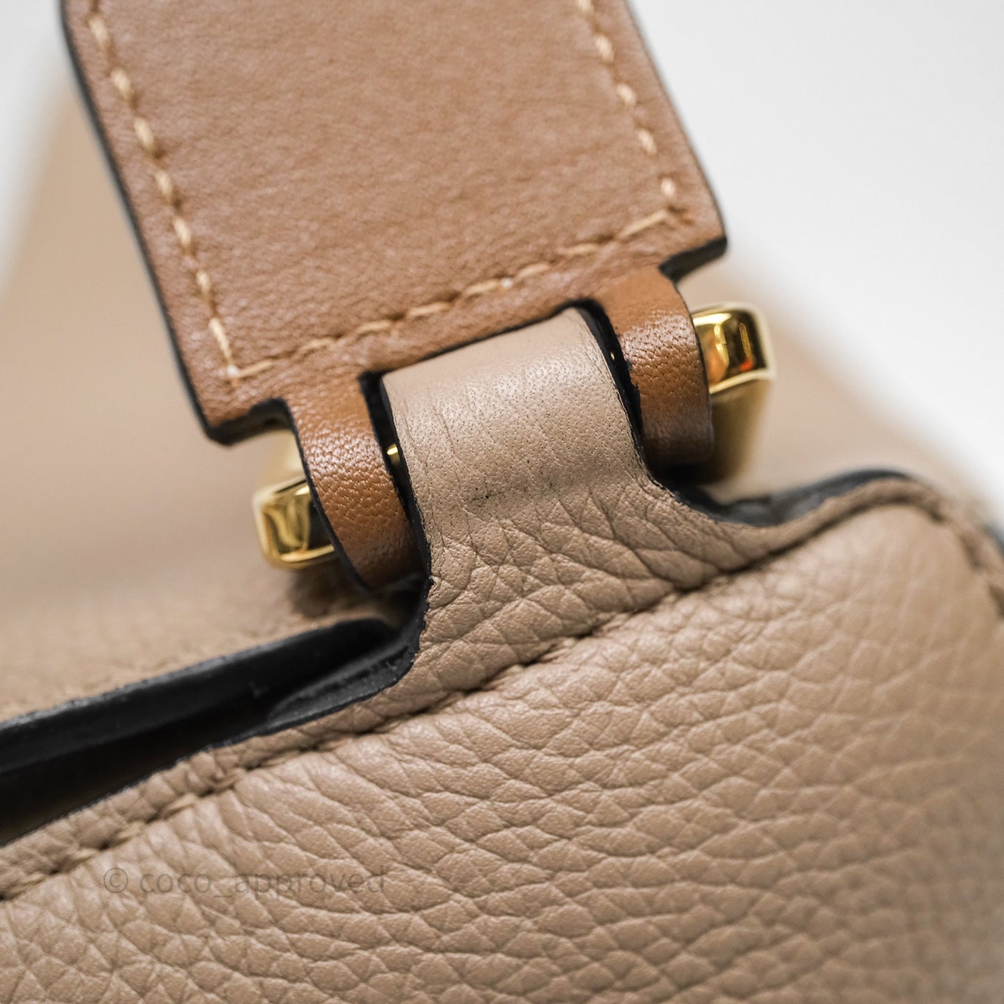 Loewe Small Puzzle Bag Sand Mink Grained Calfskin Gold Hardware