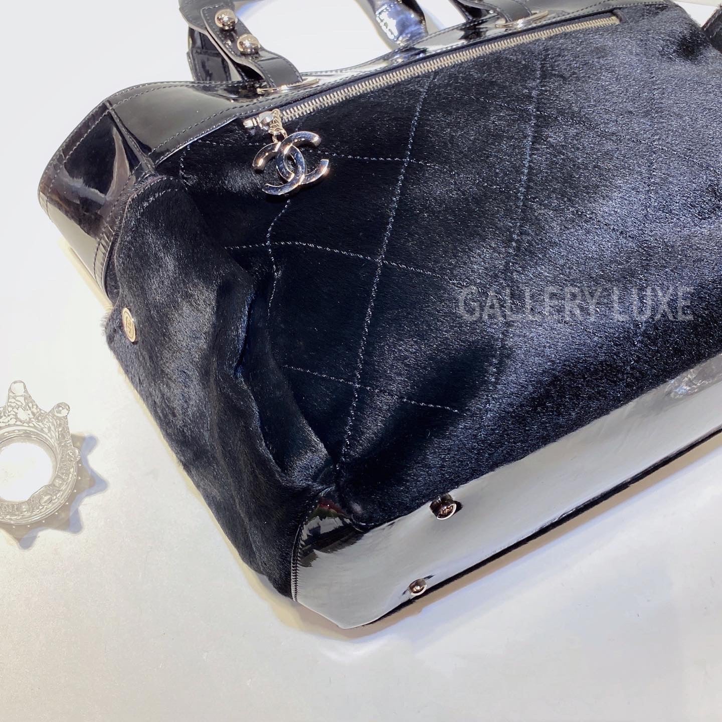 No.3506-Chanel Patent Pony Hair Shoulder Bag
