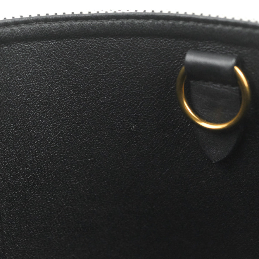 Celine Small Sangle Bucket Bag Black/Grey Textiles Gold Hardware