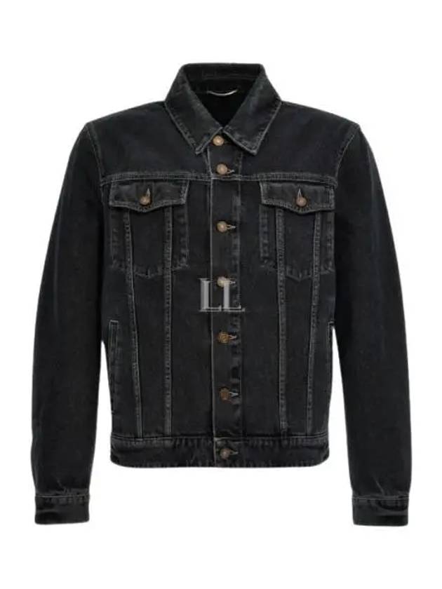 Luxury Saint Laurent Pocket Denim Jacket Black