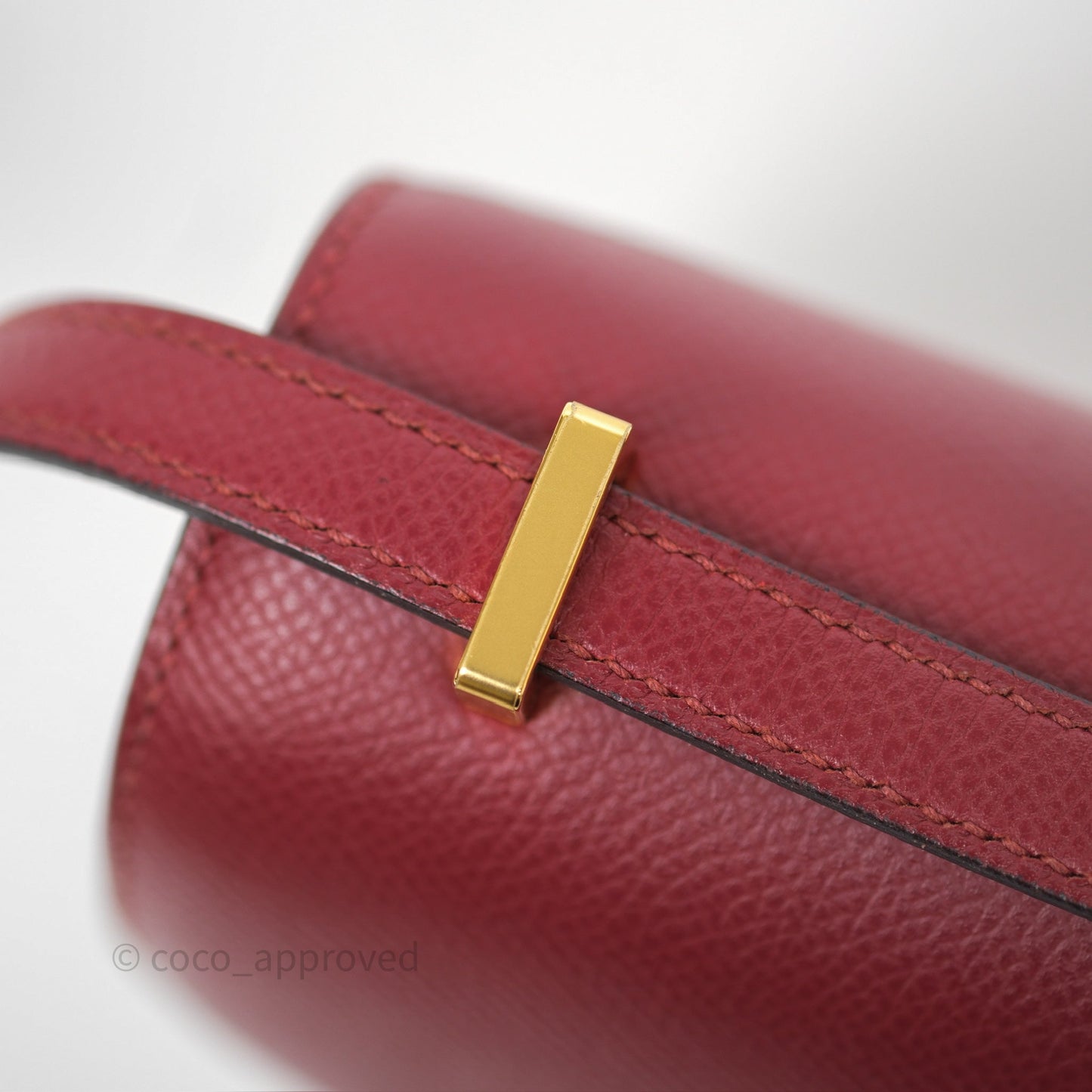 Hermès Constance Mini 18cm Rouge Grenat K1 Epsom Gold Hardware