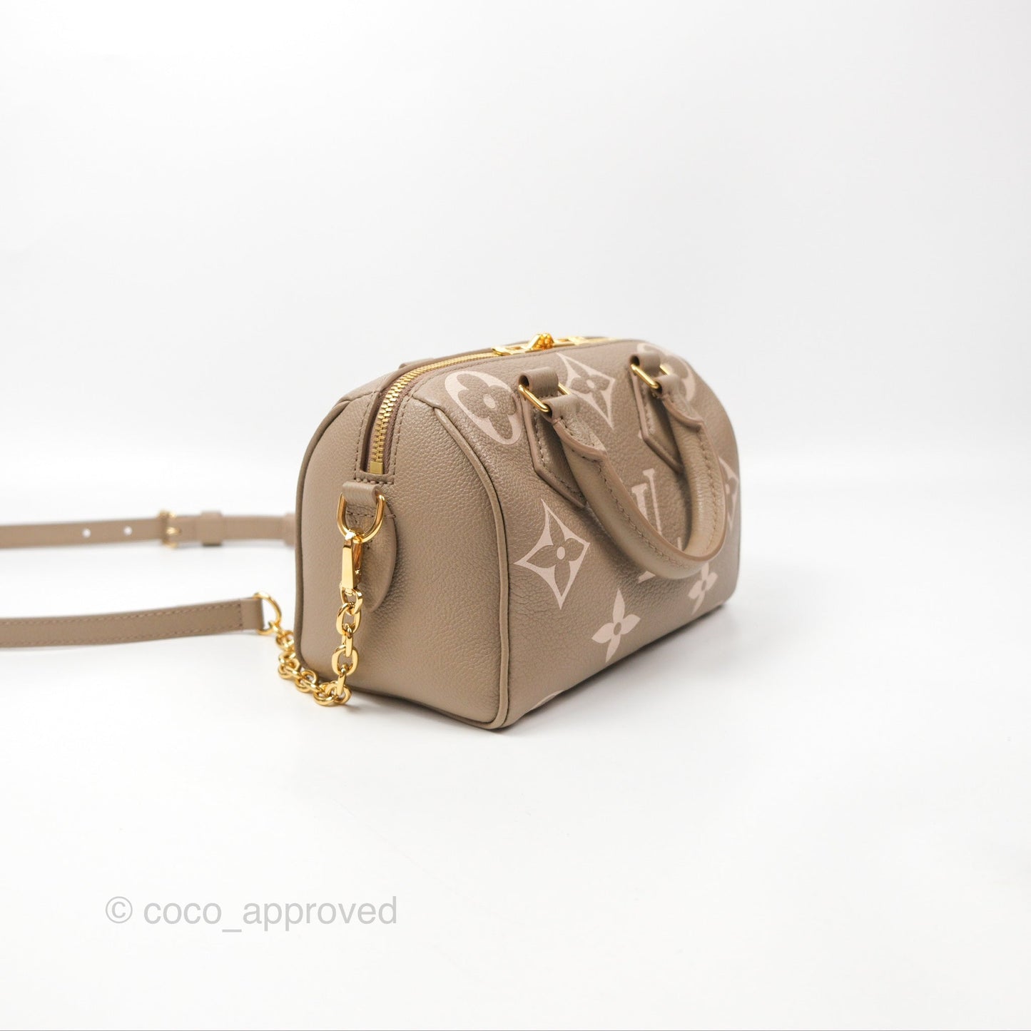 Louis Vuitton Speedy Bandoulière 20 Monogram Empreinte Tourterelle/Cream