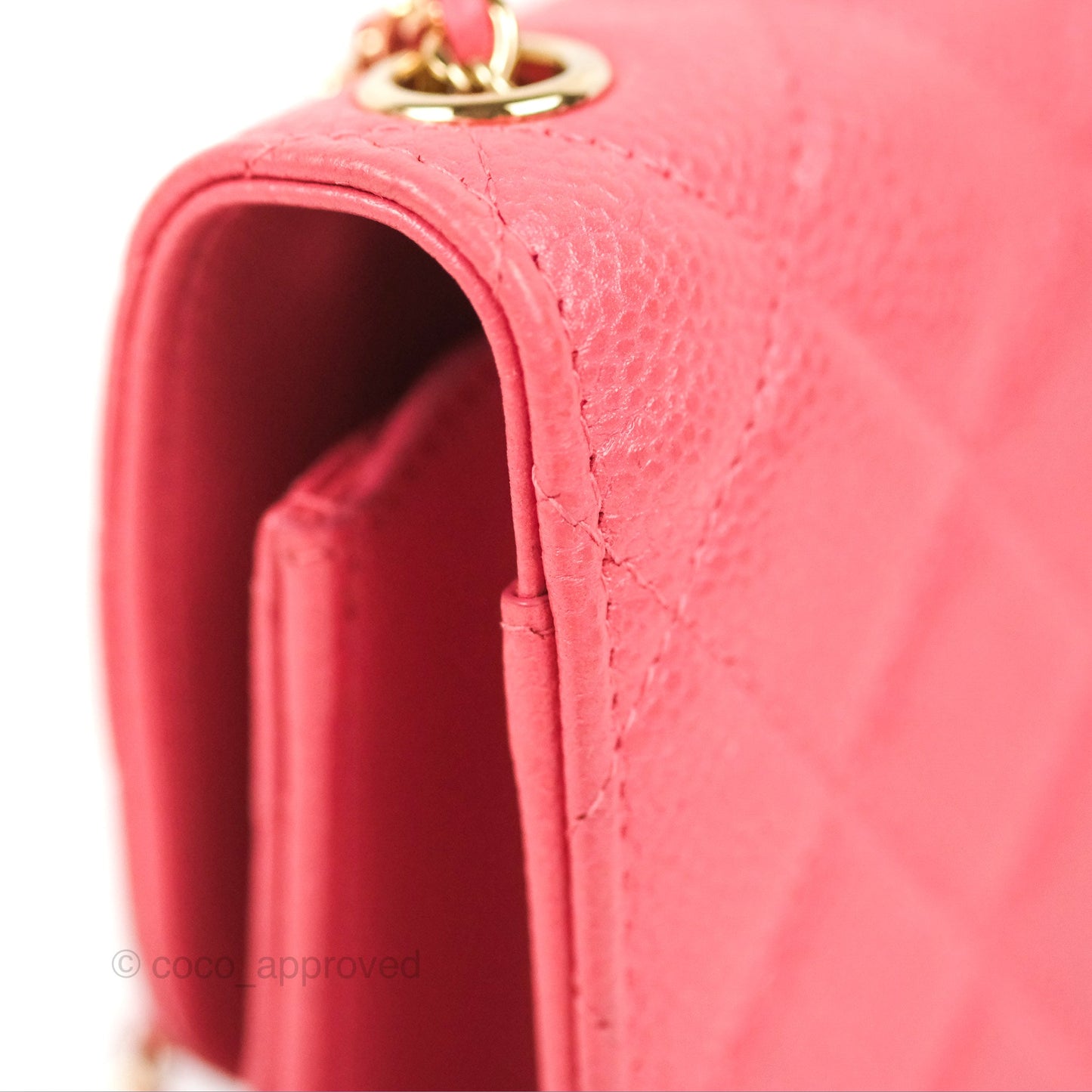 Chanel Golden Class Phone Holder With Chain Pink Caviar Gold Hardware