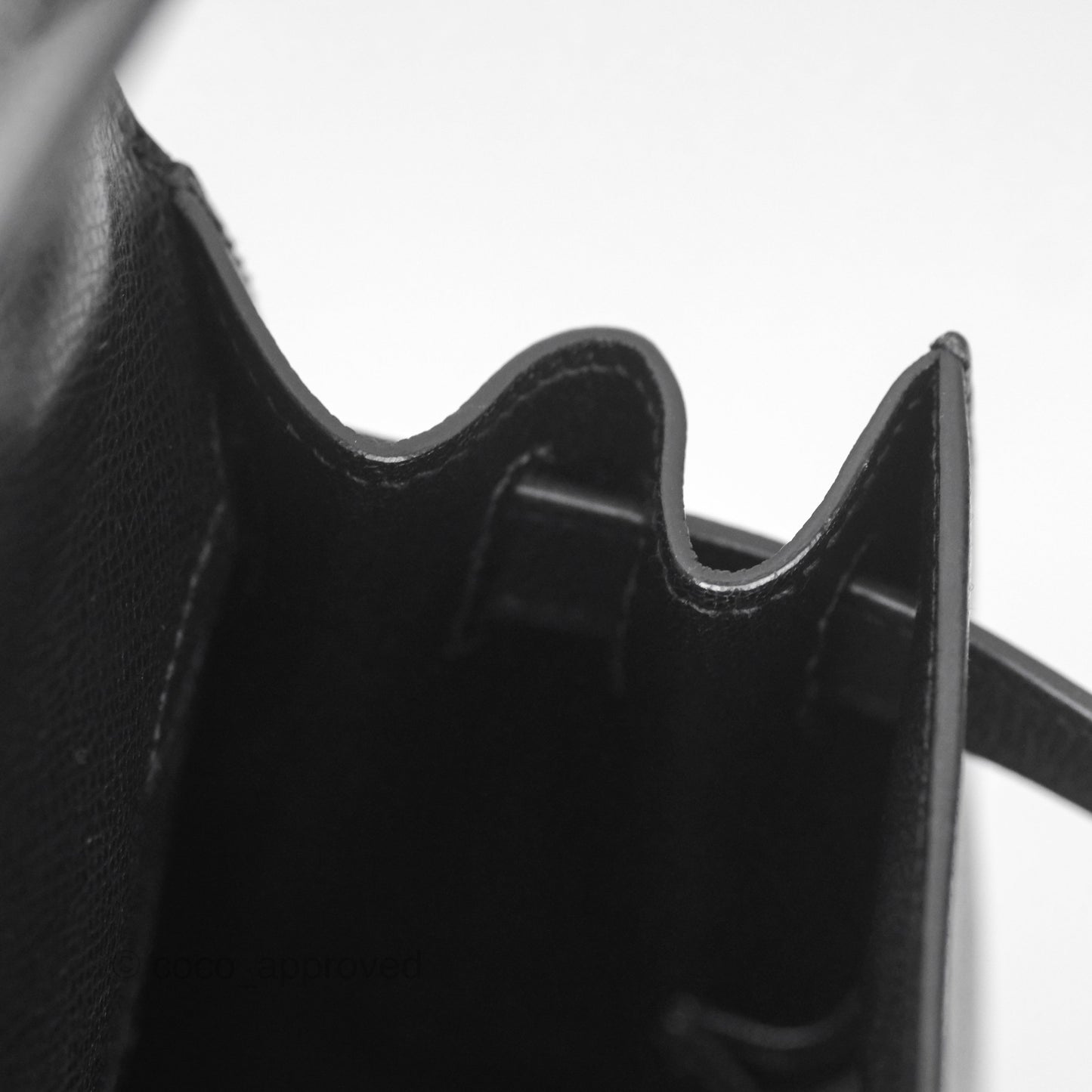 Hermès Vintage Kelly 28 Sellier Noir 89 Courchevel Palladium Hardware
