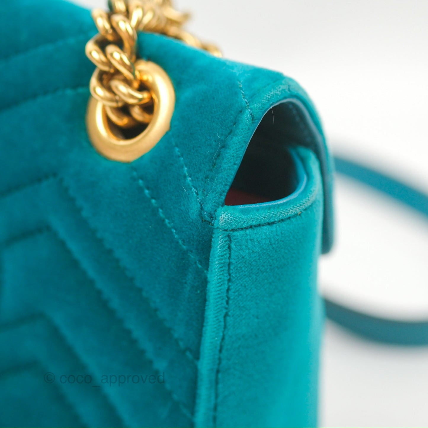Gucci Mini Marmont Velvet Green Gold Hardware