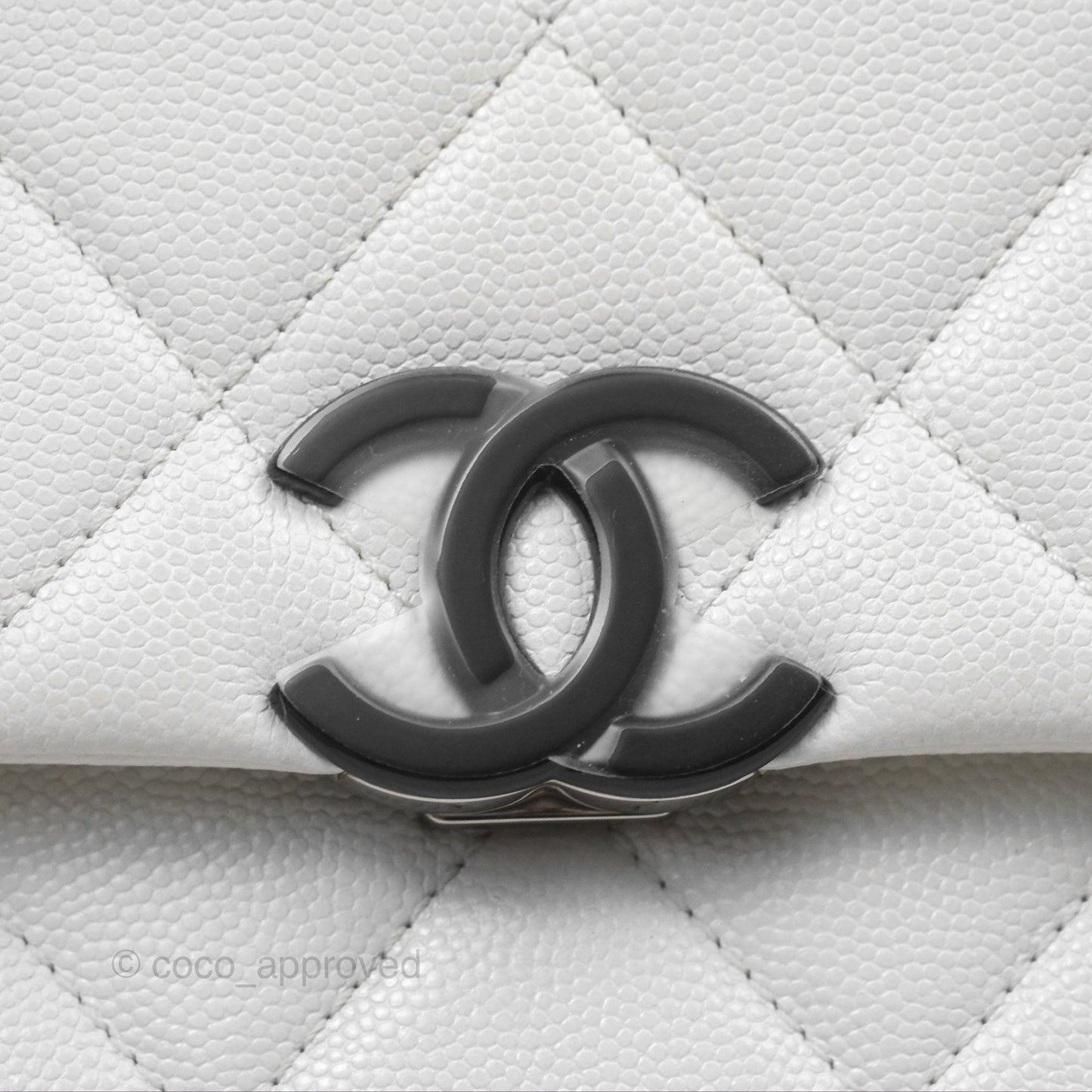 Chanel Quilted My Everything Medium Flap Bag White Caviar Incognito Hardware