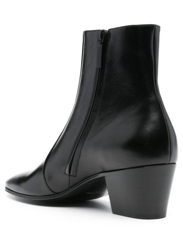 Luxury Saint Laurent Vassili Smooth Leather Ankle Boots Black
