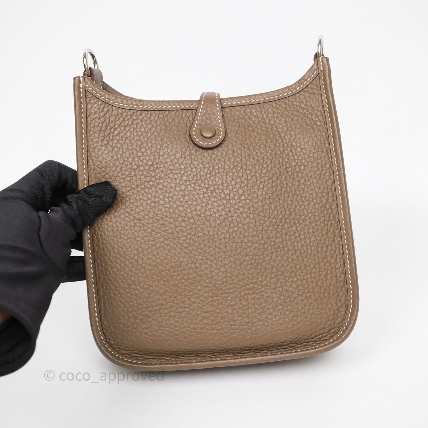 Hermès Mini Evelyne 16 Etoupe Clemence Palladium Hardware