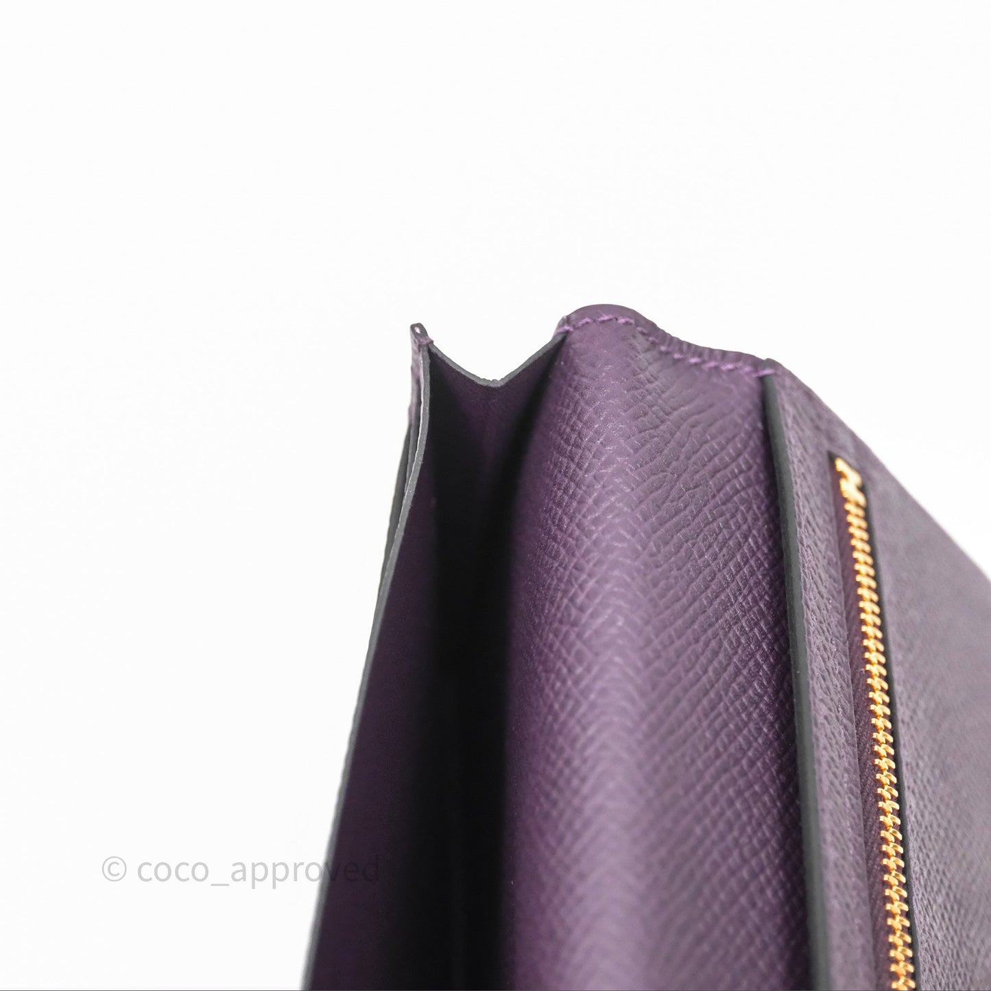 Hermès Bearn Soufflet Wallet Raisin 59 Epsom Gold Hardware
