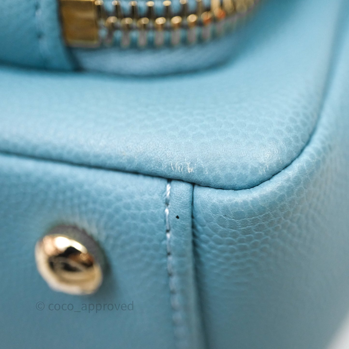 Chanel Small Quilted Business Affinity Flap Caviar Blue Gold Hardware
