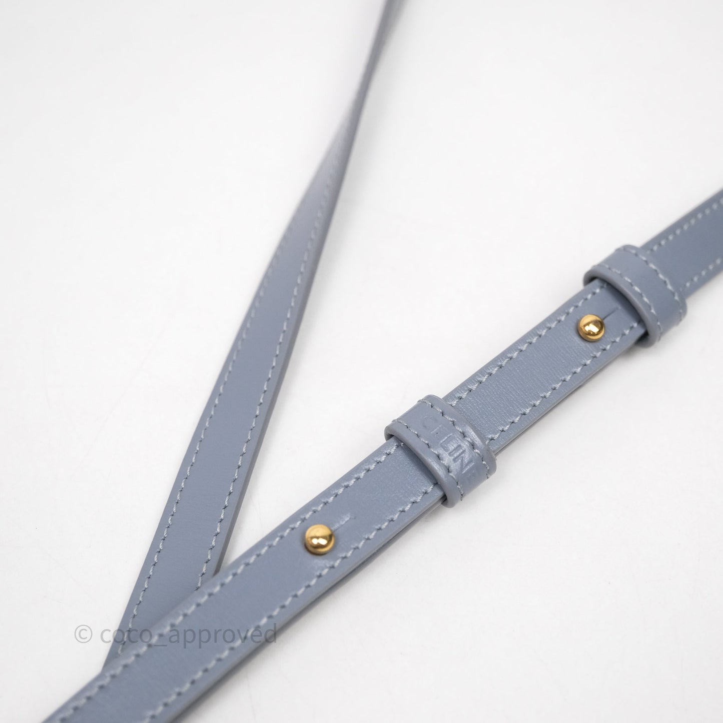 Celine Mini Triomphe Shiny Calfskin Blue Grey
