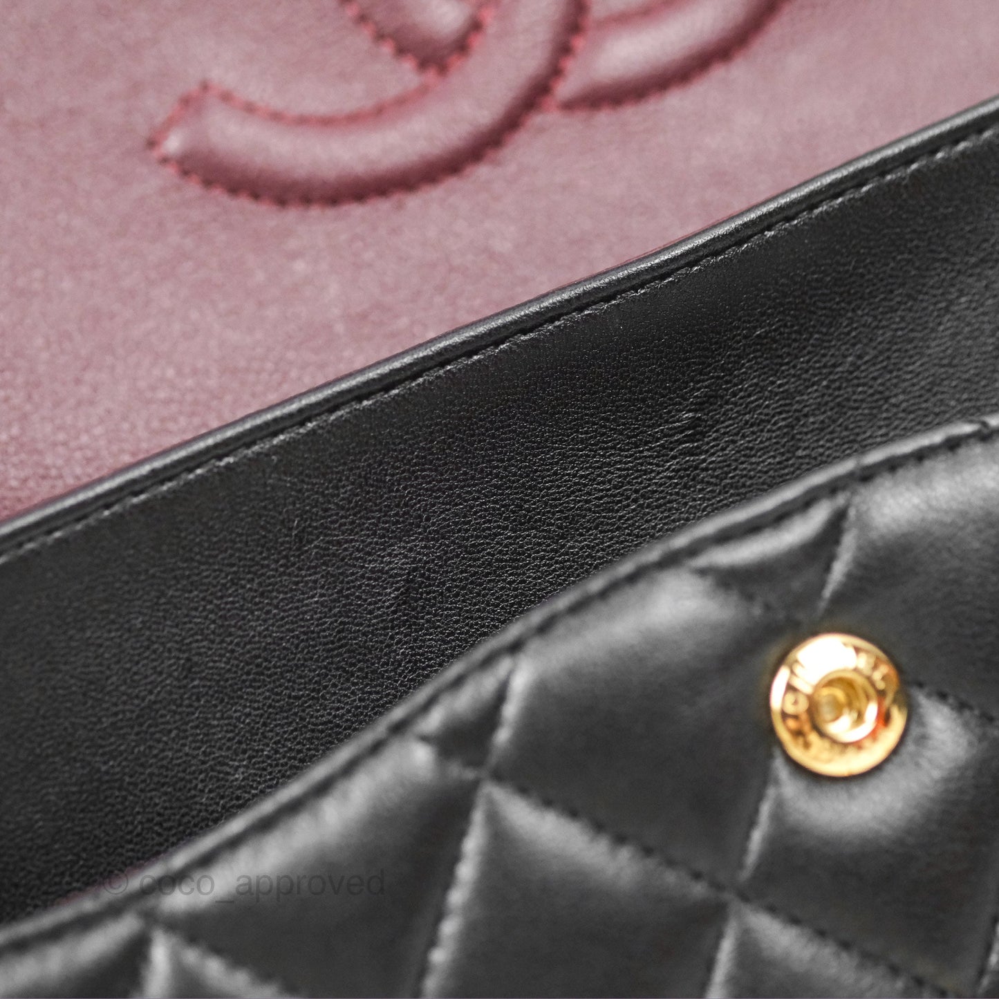 Chanel Classic M/L Medium Flap Quilted Black Lambskin Gold Hardware