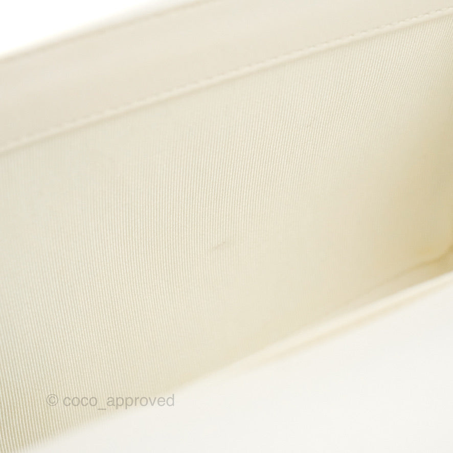 Chanel Medium Boy Bag White Calfskin Gold Hardware