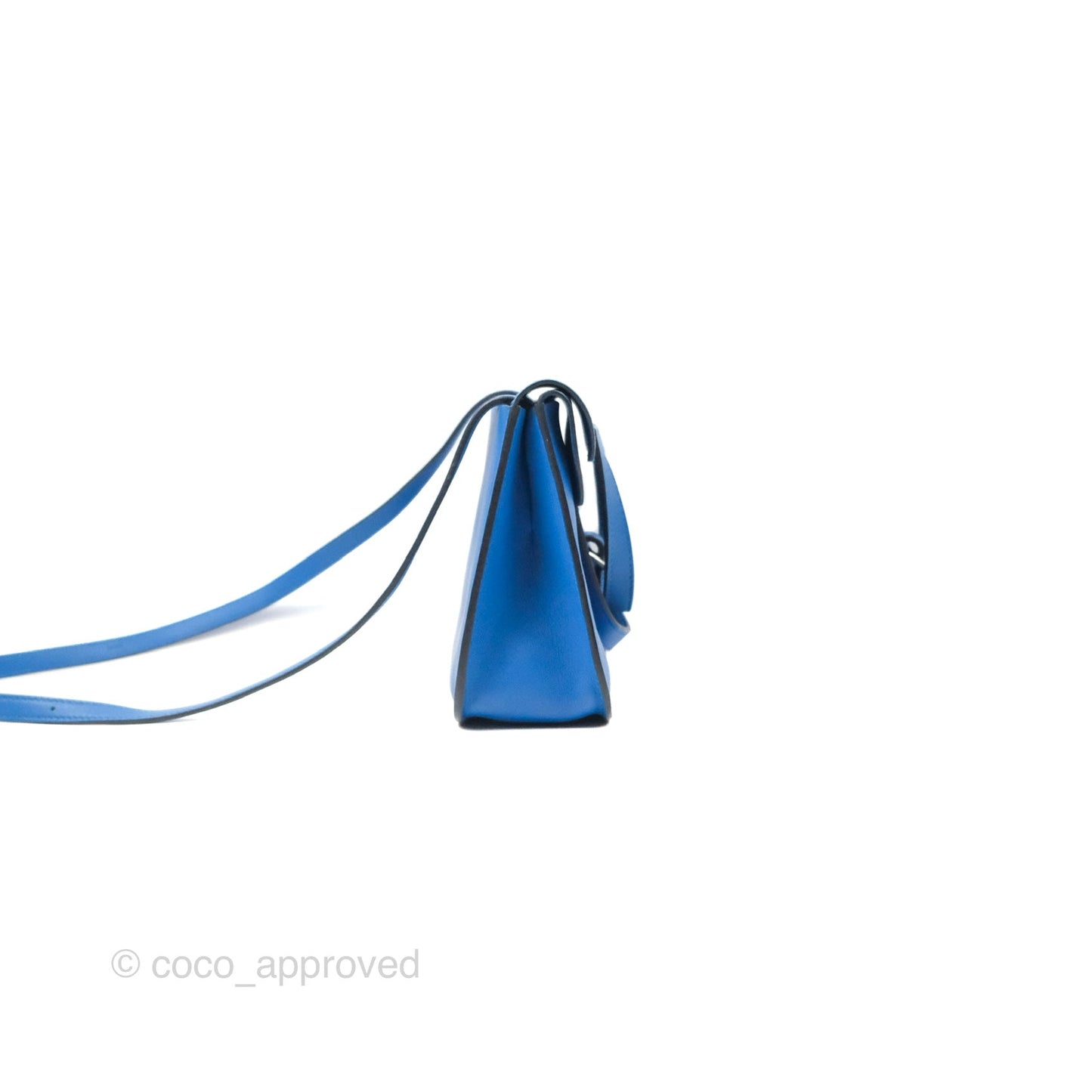 Hermès Halzan 22 Mini Bleu Zellige Swift Palladium Hardware