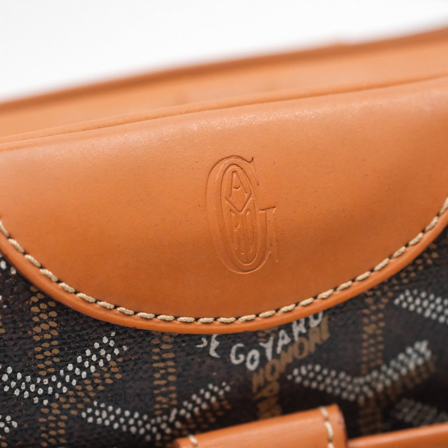 Goyard Saint Martin Bag Goyardine Canvas Black/ Tan