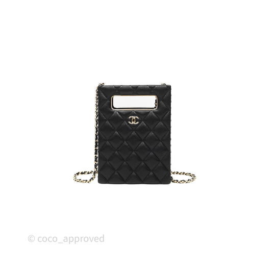 Chanel Evening Bag Caviar Black Gold Hardware