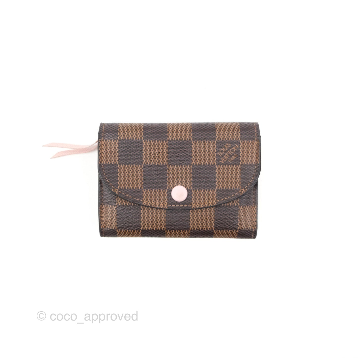 Louis Vuitton Rosalie Coin Purse Damier Ebene Rose Ballerina