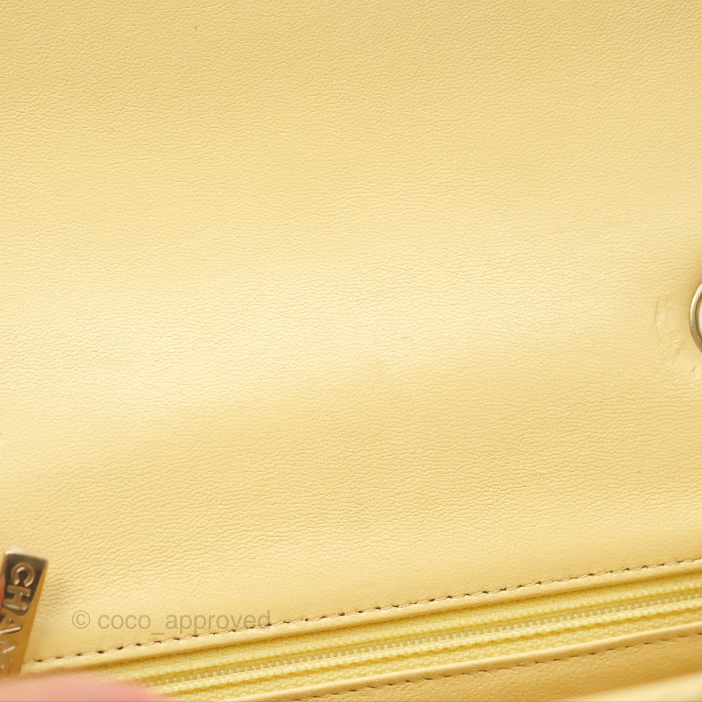 Chanel Mini Square Quilted Yellow Lambskin Gold Hardware