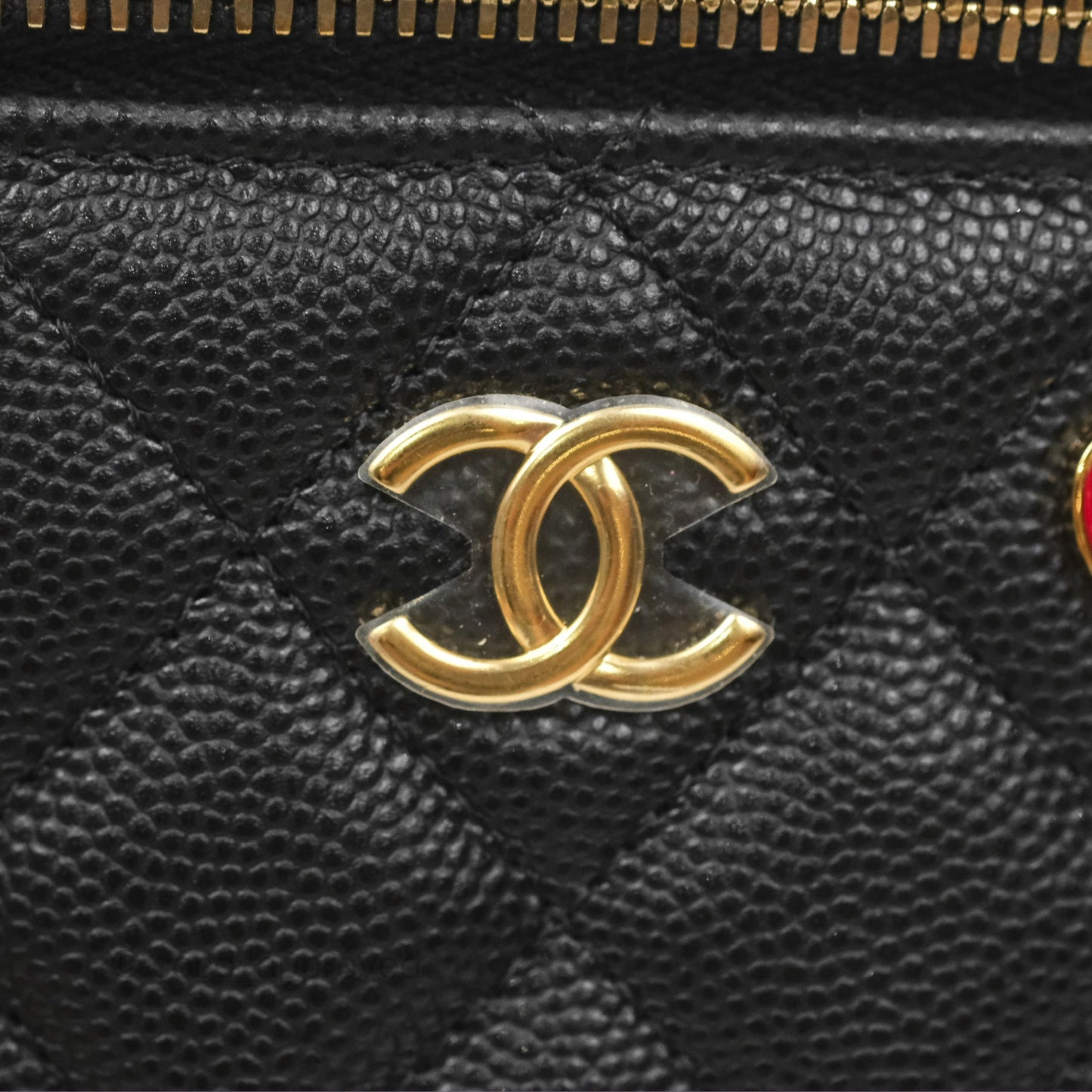 Chanel Mini Poker Vanity With Chain Black Caviar Gold Hardware