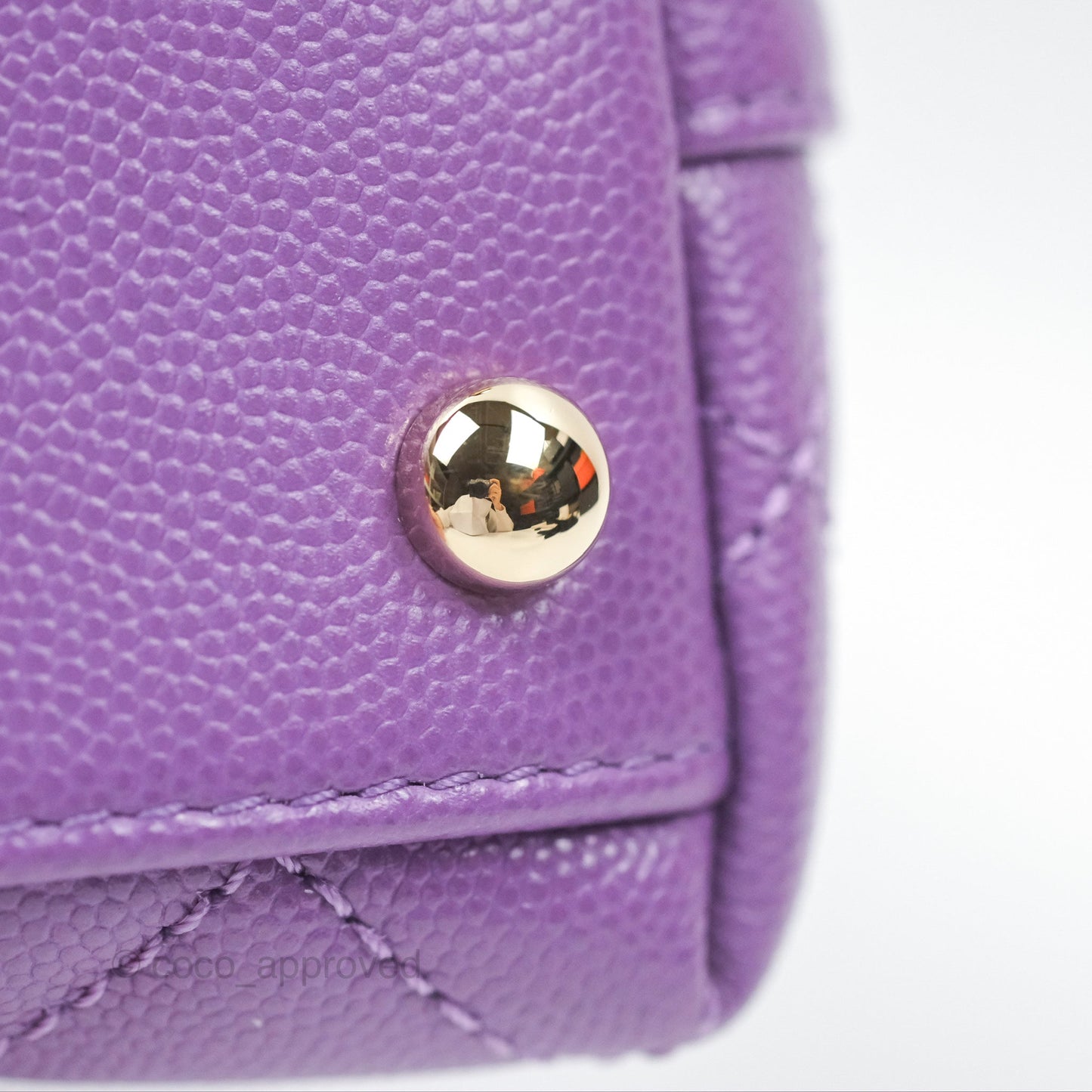Chanel Mini Coco Handle Purple Caviar Gold Hardware