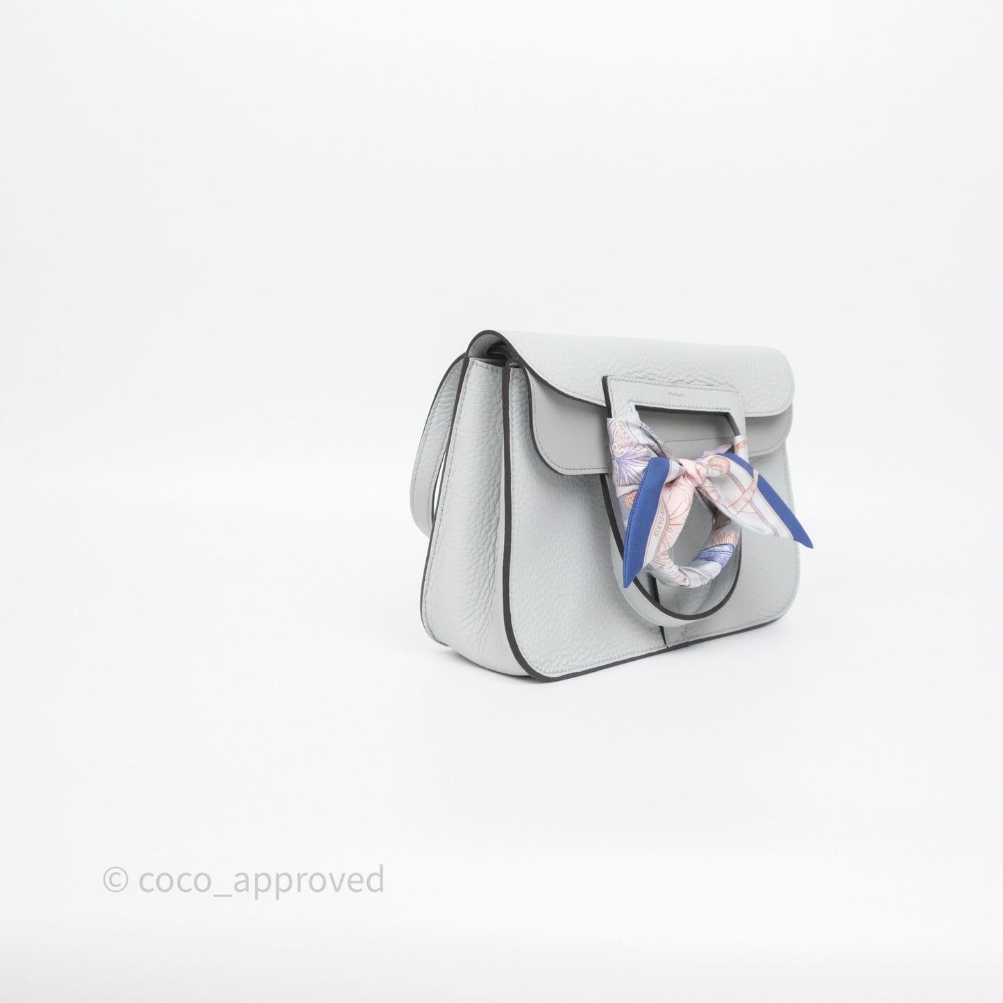 Hermès Halzan 25 Bleu Pale 08 Clemence Palladium Hardware
