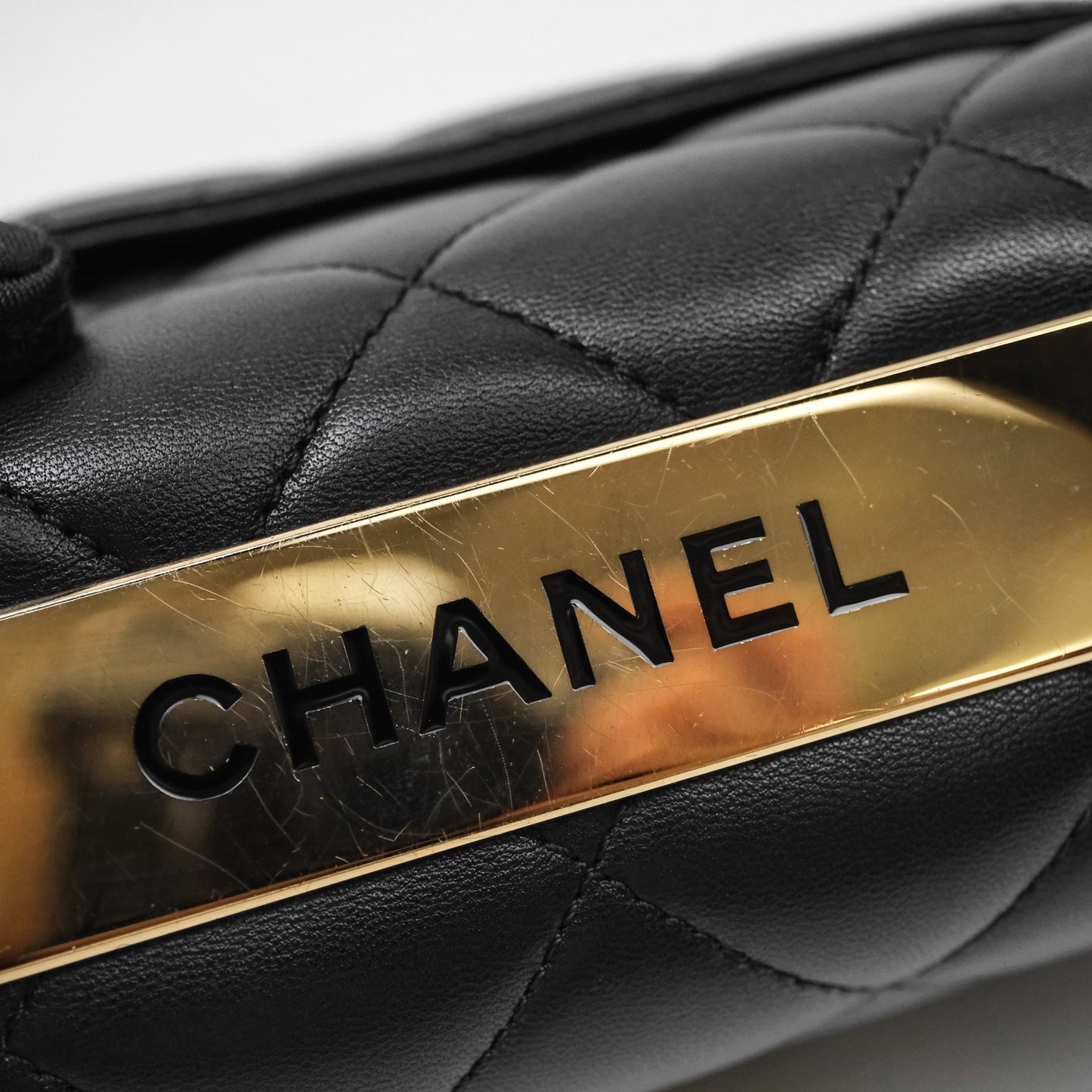 Chanel Small Trendy CC Black Lambskin Gold Hardware