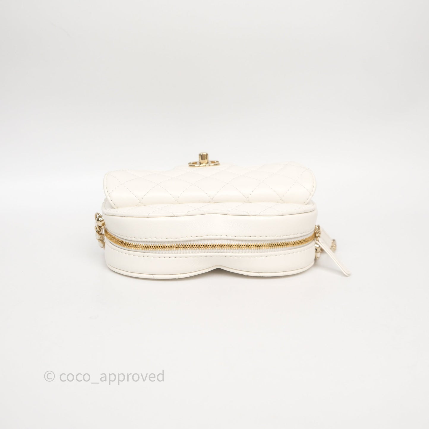 Chanel Large Heart Bag White Lambskin Gold Hardware