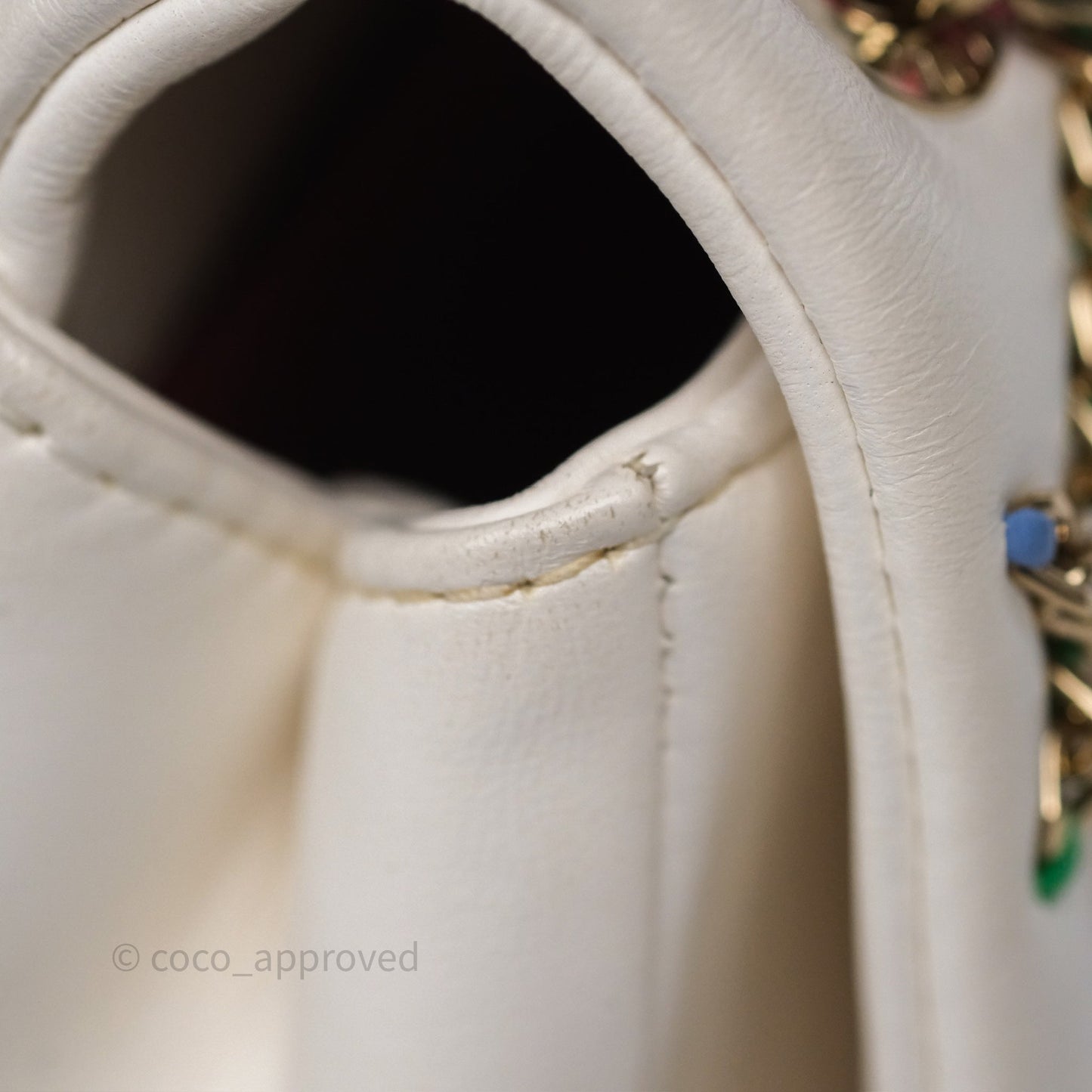Chanel Small Entwined Chain Flap White Lambskin Gold Hardware