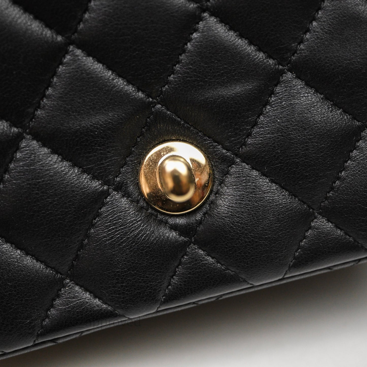 Chanel Mini Square Quilted Black Lambskin Gold Hardware