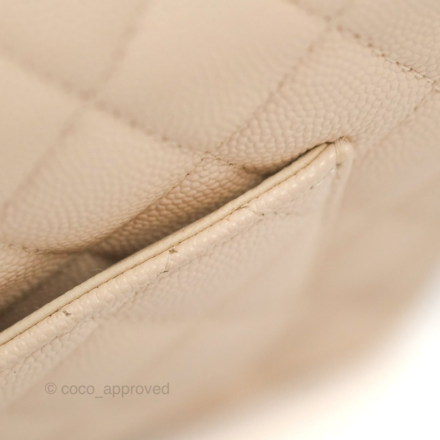 Chanel Small Classic Quilted Flap Light Ivory Beige Caviar Gold Hardware 20C