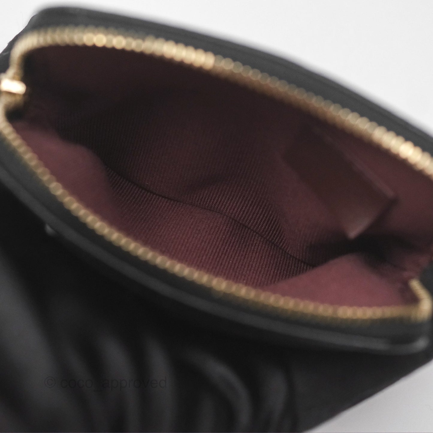 Chanel Quilted Classic Zip Card Holder Wallet Black Caviar Gold Hardware