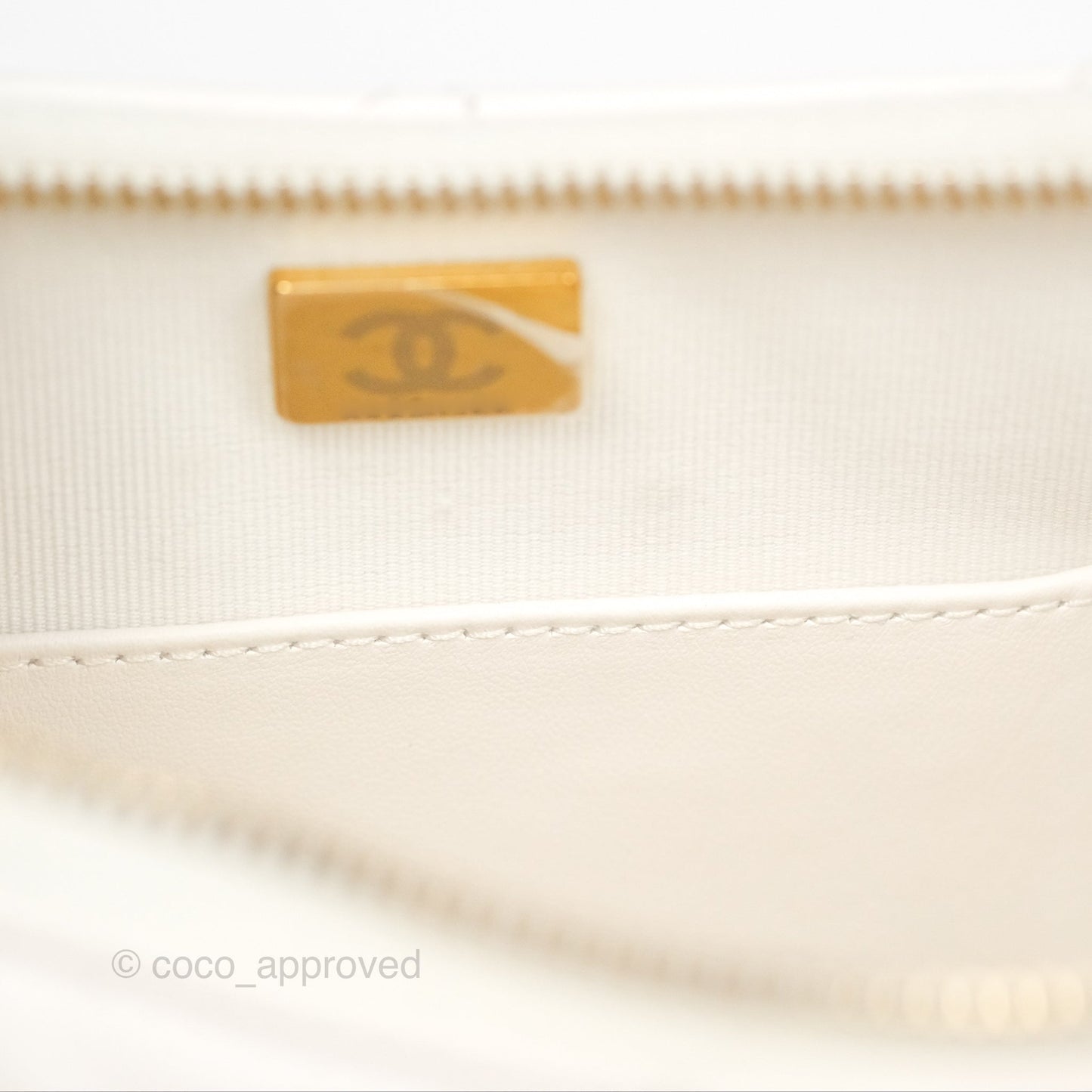 Chanel Hobo Bag White Aged Calfskin Aged Gold Hardware