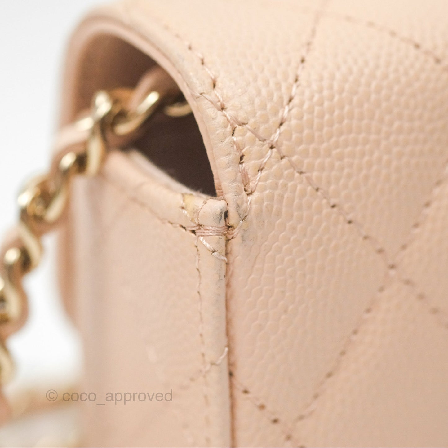Chanel Mini Clutch With Chain Light Pink Caviar Gold Hardware