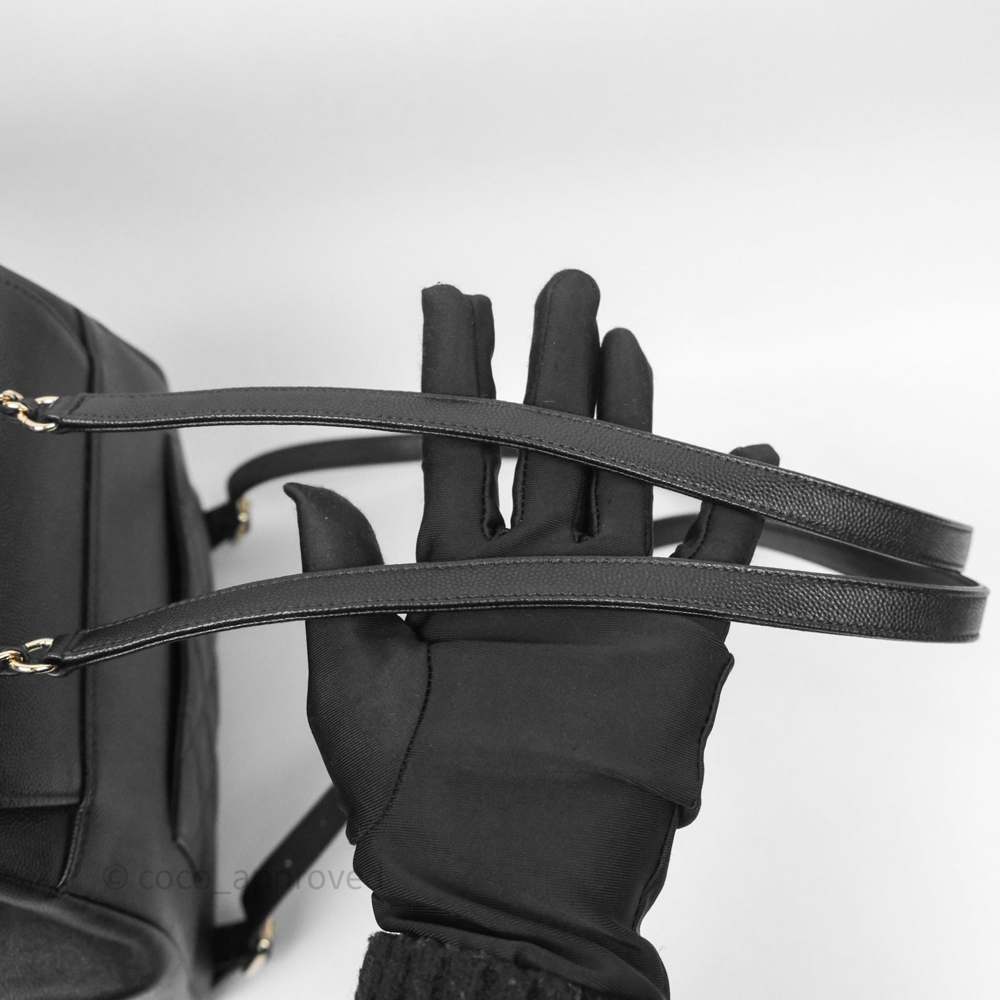 Chanel Quilted Business Affinity Backpack Black Caviar Gold Hardware