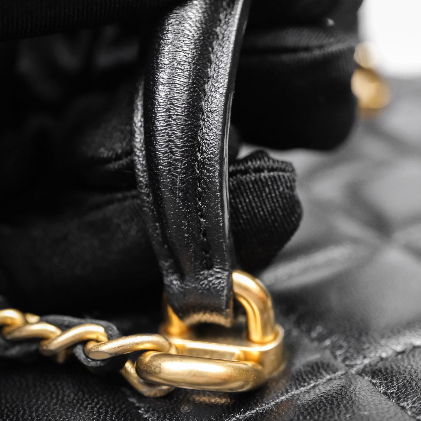 Chanel Vanity Rectangular Top Handle Black Lambskin Gold Hardware
