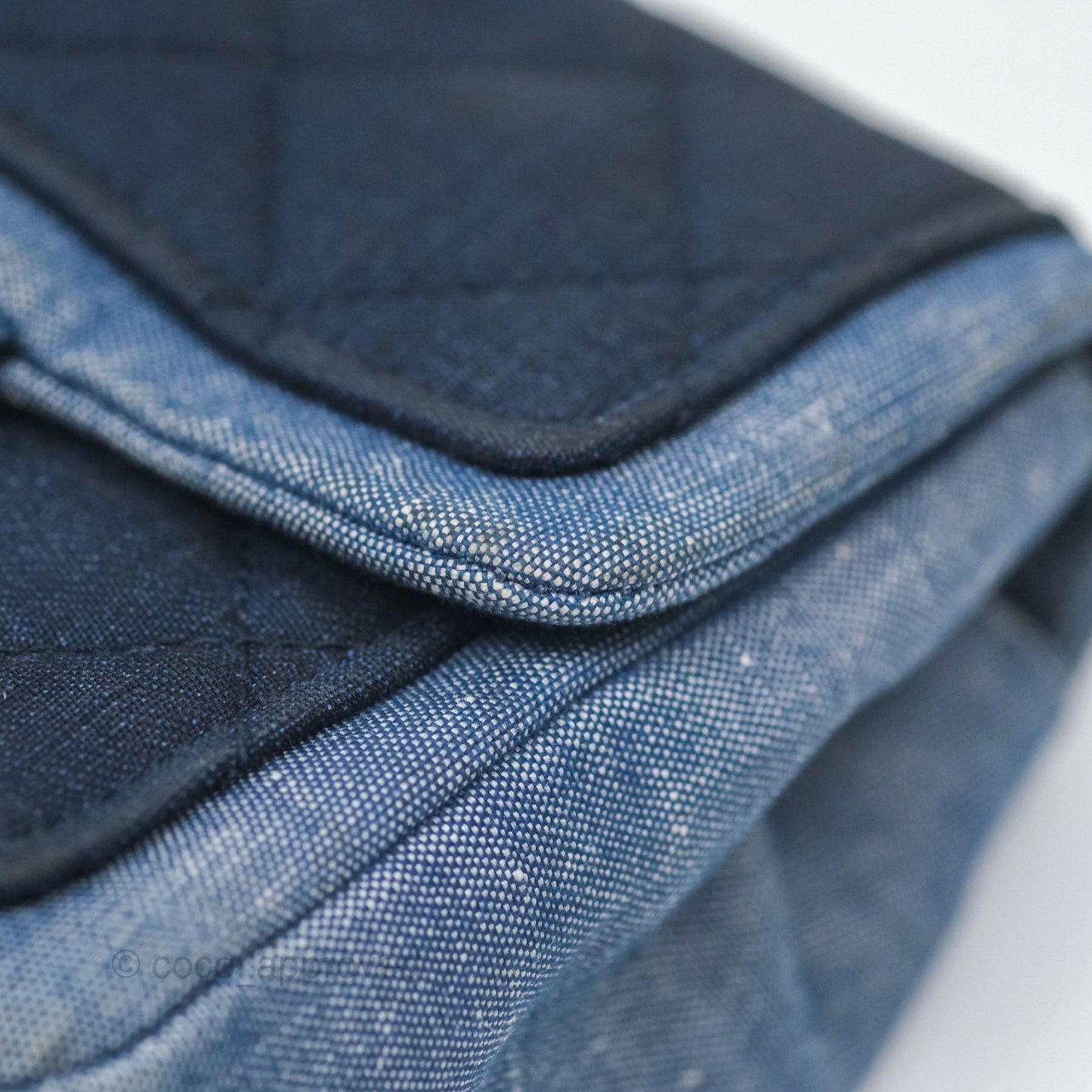 Chanel Quilted Mini Medallion Graphic Denim Blue Silver Hardware