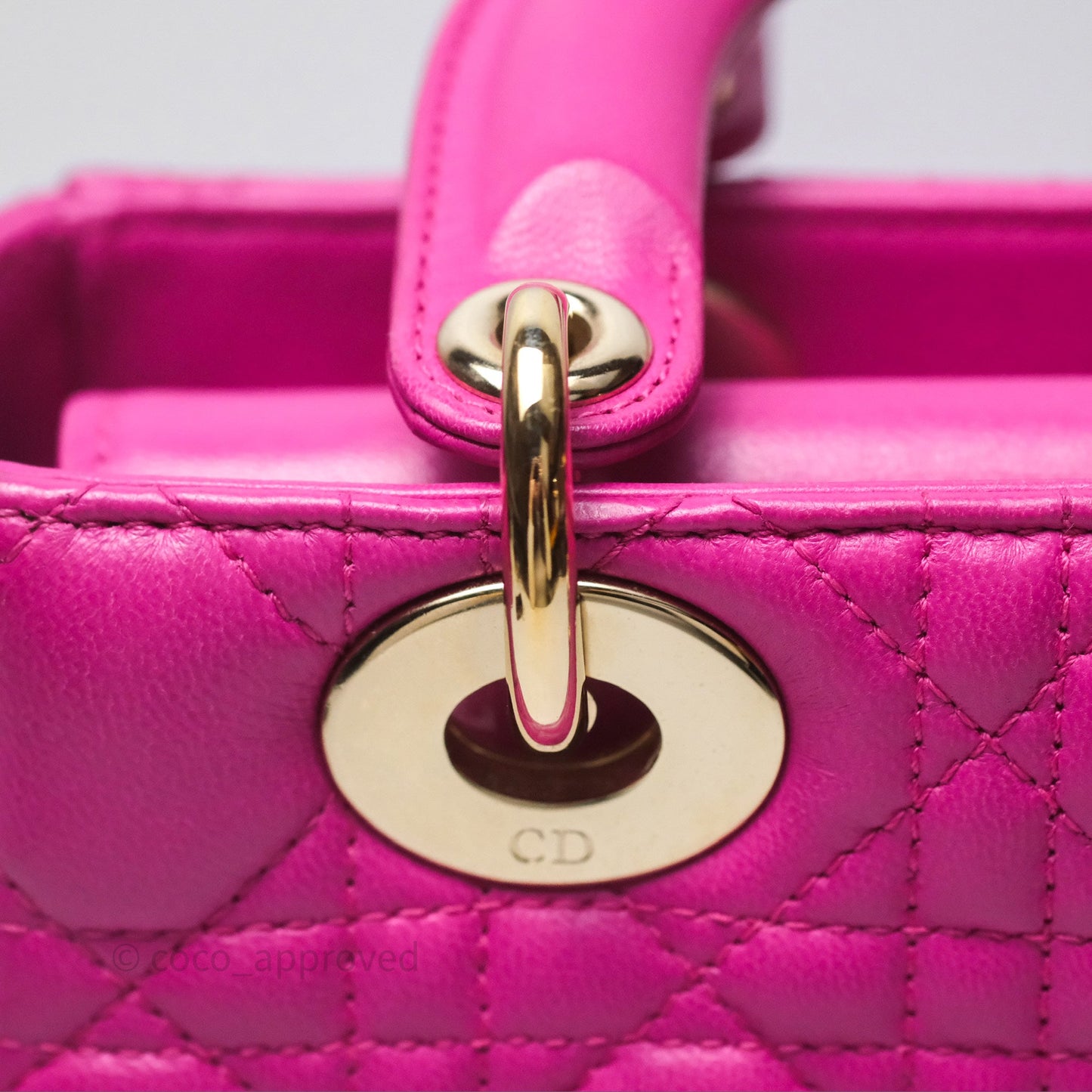 Christian Dior Small Lady Dior My ABCDior Magenta Cannage Lambskin